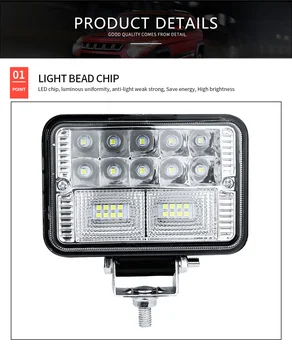 

78W Work Light With Mounting Bracket Replacement 26LED 12V-24V 6000K White
