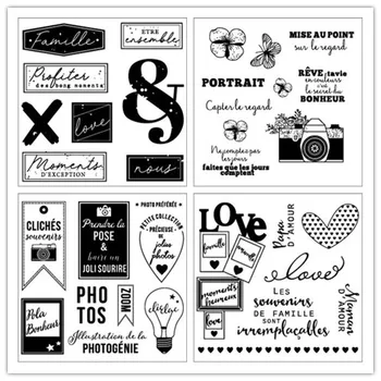 

French Rubber Silicone Clear Stamps for Scrapbooking Tampons Transparents Seal Background Stamp Card painting Making Diy10x10