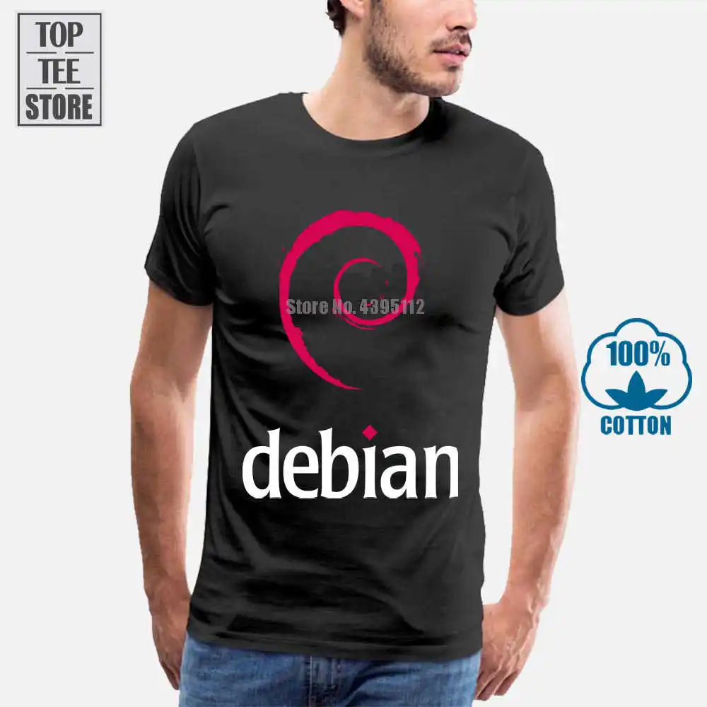 Комическая рубашка для мужчин Debian Linux футболки футболка с принтом Мужская