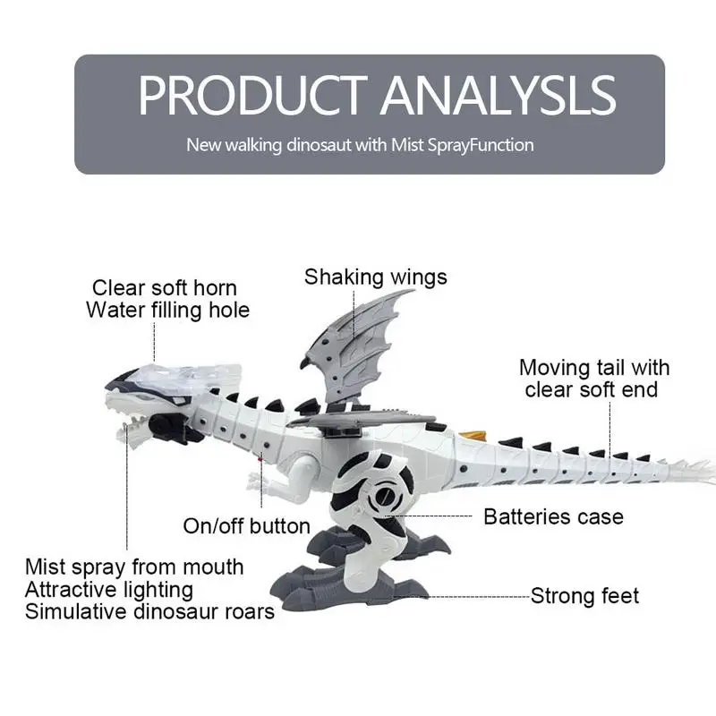 Intelligent Dinosaur Model Electric Remote Control Robot Mechanical Spray Dinosaur-Shaped Electric Toy Children Hobby Toys