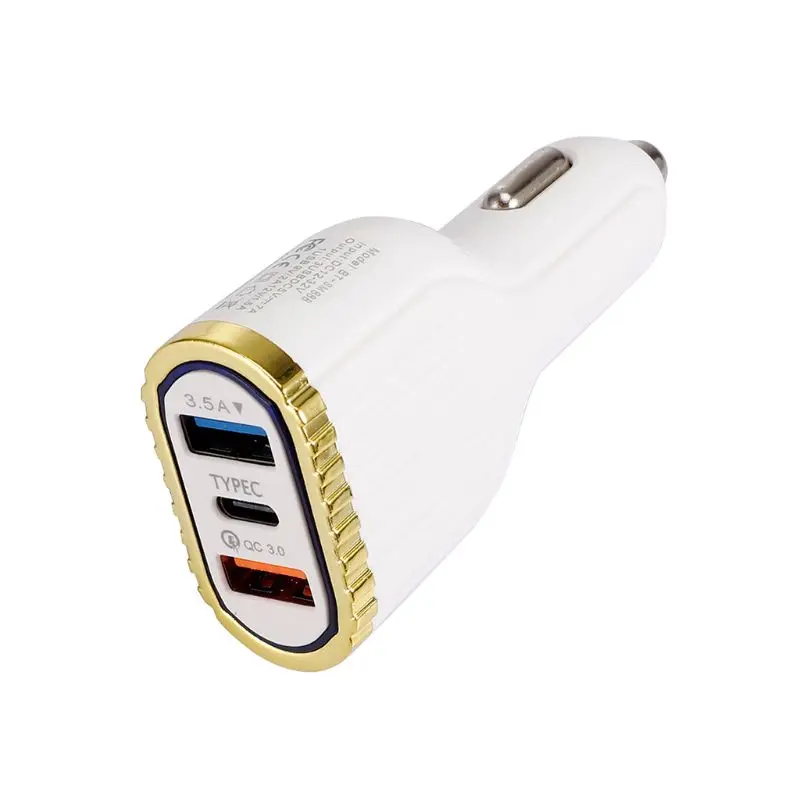Быстрое зарядное устройство 3,0 Автомобильное зарядное устройство 3.5A QC3.0 Turbo Dual usb type C Быстрая зарядка автомобильный адаптер мобильного телефона для samsung и многое другое