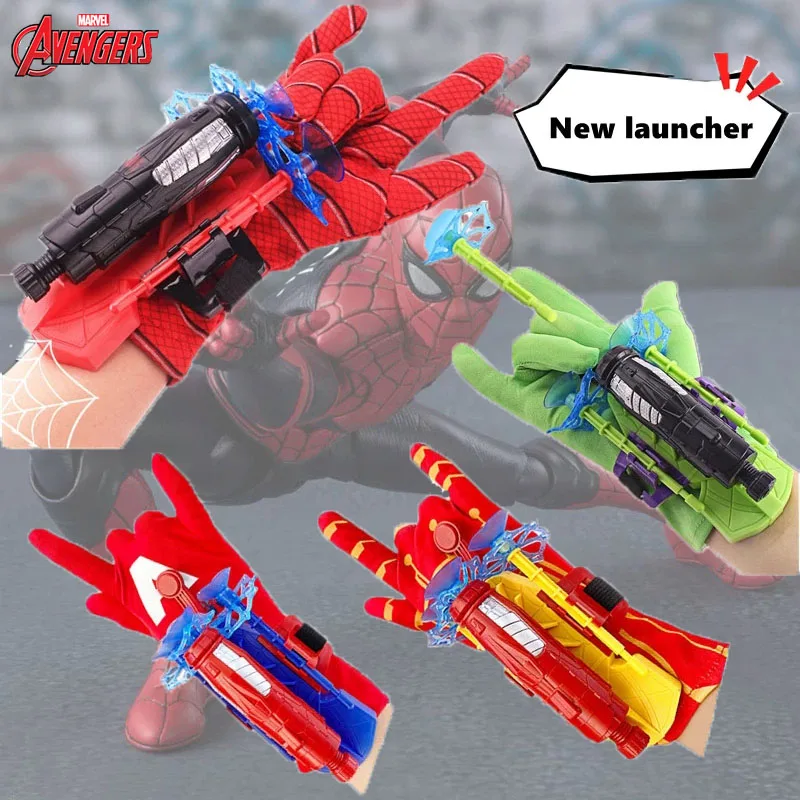 Disney New Spiderman Launcher Cosplay Costume Accessories Hulk Iron Man Captain America Boy Plastic Glove Set Gifts |