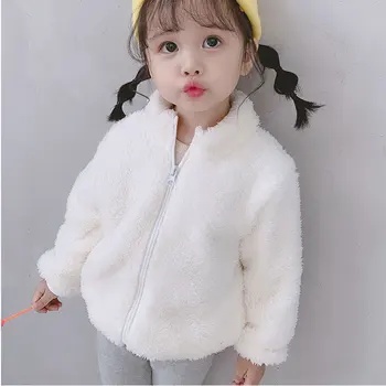 

2019 Toddler Girls Plush Warm Jacket Winter Baby Kids Boy Zipper Double-sided Wool Cloth Soft Nap Cute Fall Coat for Male Child