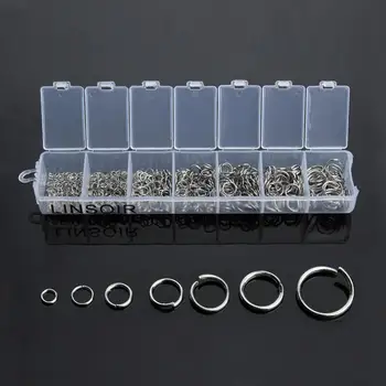 

1Box 3-10mm Mixed Stainless Steel Open Jump Rings Split Rings Connectors For Diy Jewelry Making DIY Necklace Crafts Accessories