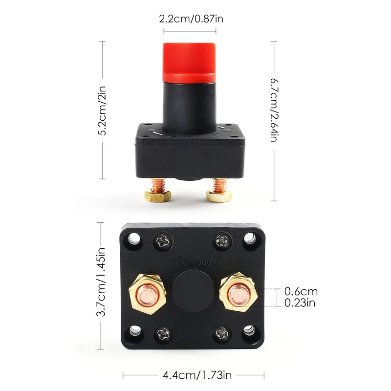 Universal Auto Car Battery Isolator Switch 12V 36V 24V Main Power Isolation Disconnector Cut Off Kill Switch For RV Boat 300A