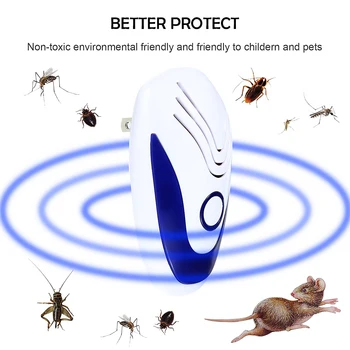 

2020 New Electronic Mosquito Repellent Indoor Cockroach Mosquito Insect Killer Rodent Contro Ultrasonic Pest Repeller Good Sleep
