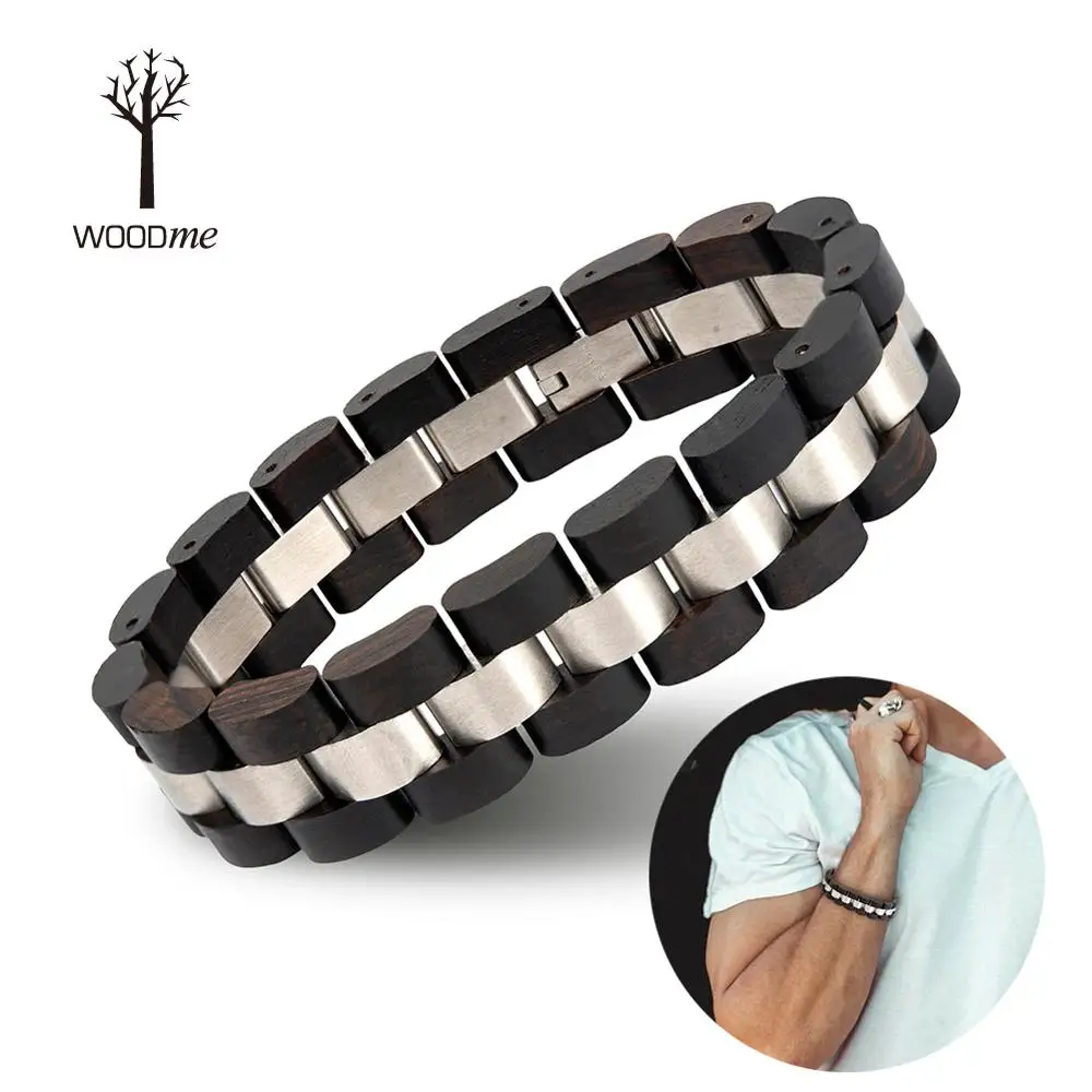 WOODME Wooden Bracelet Men Homme Wooden Bangle Jewelry for Man pulsera