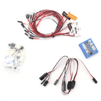 

RC Car Lighting RC12 12LED Flashing Lighting Light Wire System 2 PPM FM FS 2.4G Kit BRAKE + HEADLIGHT + SIGNAL