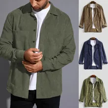 Chemise ample en velours côtelé à manches longues pour homme, veste de grande taille, nouvelle collection automne/hiver
