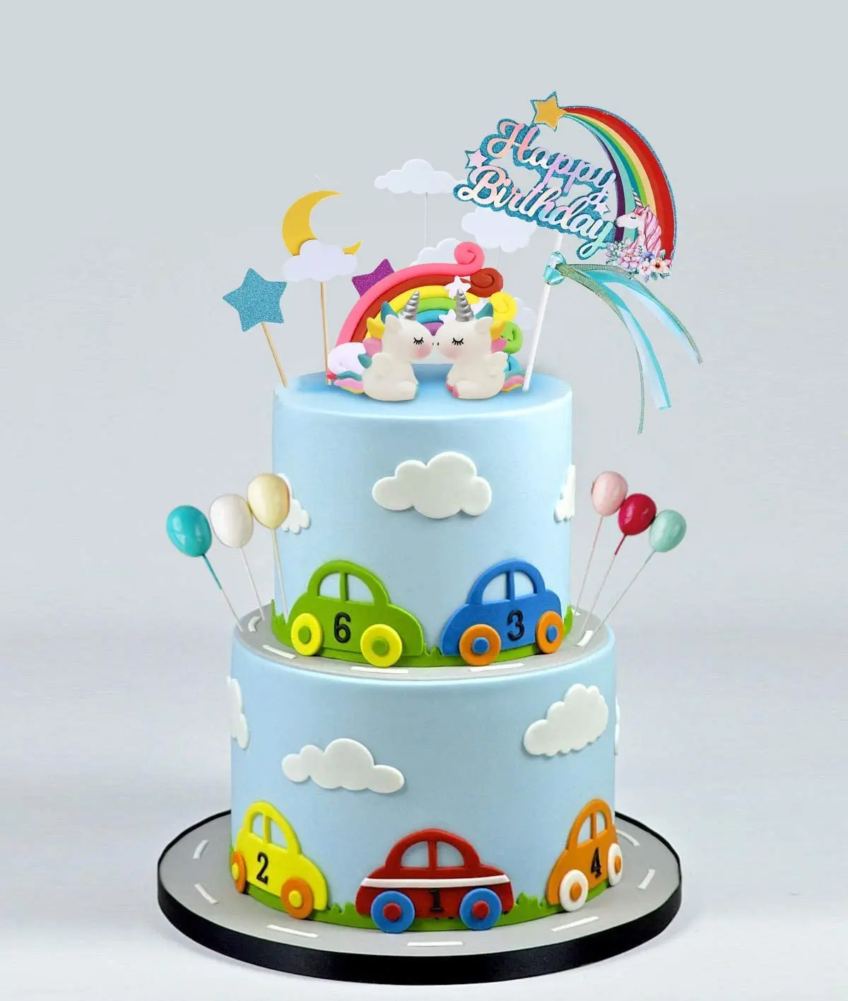 Licorne Gateau Topper Joyeux Anniversaire Cupcake Arc En Ciel Licorne Toppers Gateau Decoration Nuage Ballon Gateau Drapeaux Fete Fournitures Aliexpress