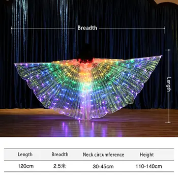 

Newly Rainbow Wing LED Butterfly Costume Shawl Fairy Performance Clothing for Children CTN88