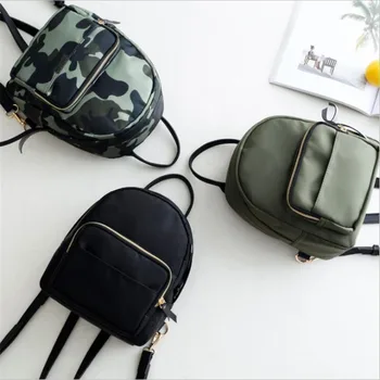 

Casual Mini Daypack Feminine Camouflage School Bag Fashion Women Nylon Backpack Lady Casual Small Size Travel Shoulder Bag
