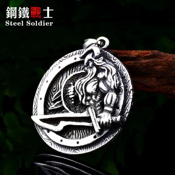 

Steel soldier sword of justice pendant necklace round chain stainless steel men women birthday jewelry