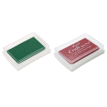 

2 Pcs Ink Pad Ink Fingerprint Gift for Children, Red & Green