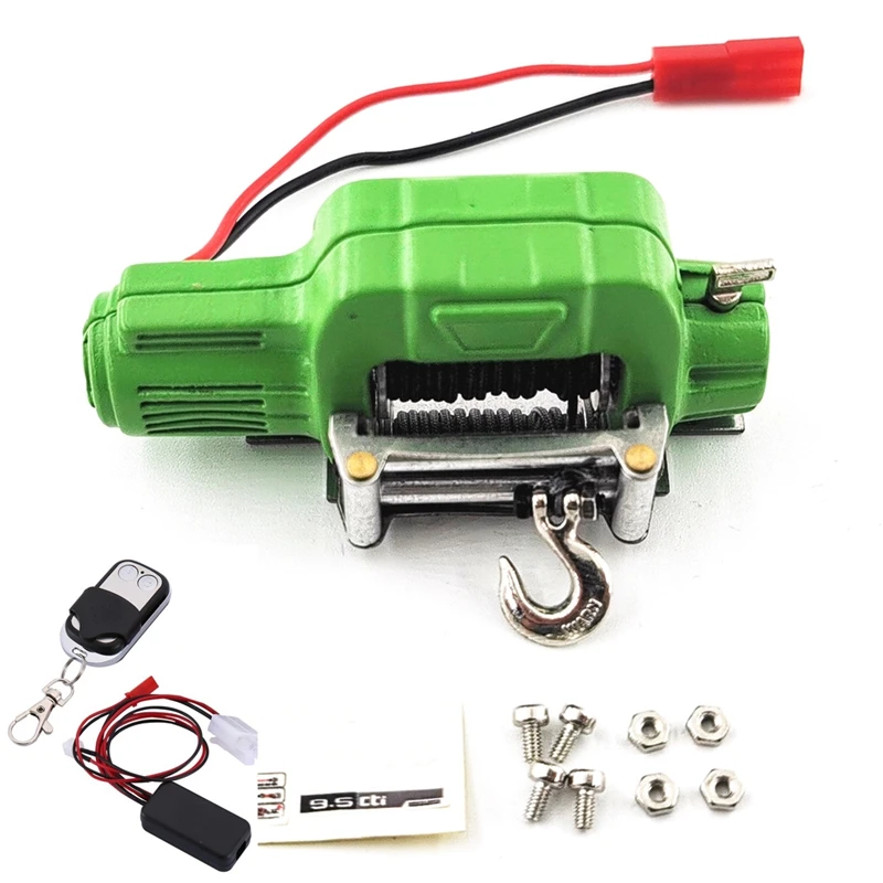 

1/10 RC Car Metal Automatic Double Motor Green Simulated Winch for Crawler Car Axial SCX10 Traxxas Trx44 RC4WD D90 D110 TF2