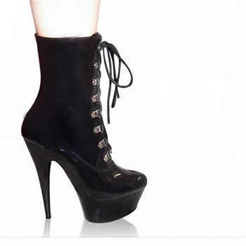 

Europe and the United States new goddess high heel boots stiletto lady fan super high heels pole dance customized shoes