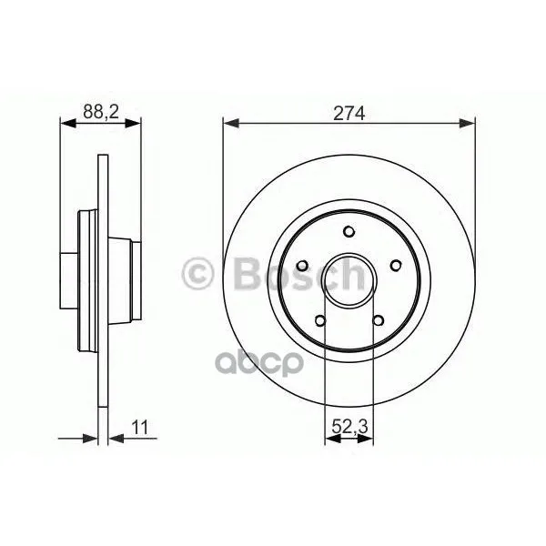 Диск Тормозной Задн Mercedes-Benz Citan 13-, Renault Kangoo 07- Bosch арт. 0986479695