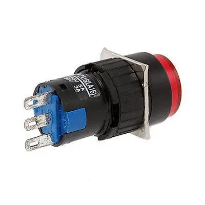 

Red Black DC 30V Self Reset Press Lamp Button Switch