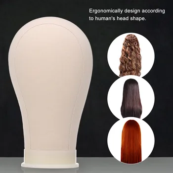 

21" Mannequin Head Wig Display Cork Canvas Block Head for Hairstyles Head Manikin Canvas Head