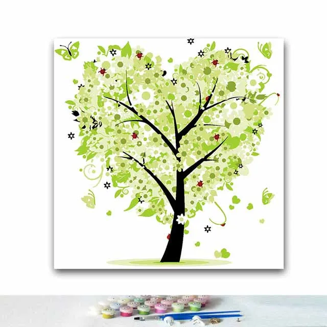 DIY картинки для раскраски по номерам с цветами life Tree рисование картин в рамке