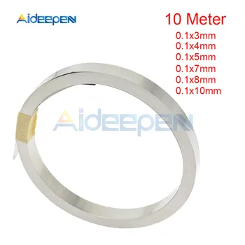 

10m 18650 Li-ion Battery Nickel Sheet Plate Nickel Plated Steel Belt Strip Connector for Spot Welding Machine 0.1x3/4/5/7/8/10mm
