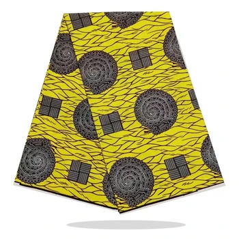 

Real High Quality African Wax Print Cotton Fabric 100%Breathable Sewing Material Veritable Nigerian Wax Print Fabric 6 Yard HL10
