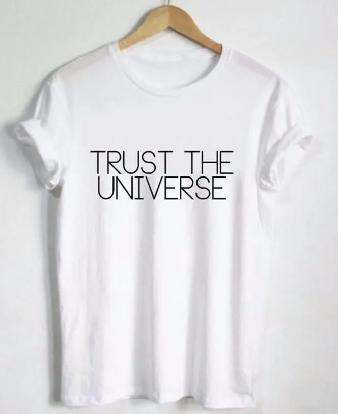 Женская футболка с надписью Trust The Universe хлопковая Повседневная забавная для леди