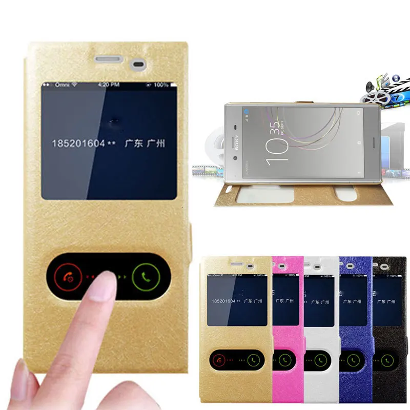 For Hoesje Sony Xperia XZ2 Case 5.7&quot View Window PU Leather Flip H8216 H8266 H8296 Phone Bag Cover Funda | Мобильные телефоны и
