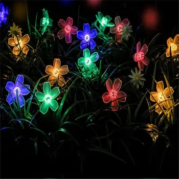 

Waterproof Solar Lamp LED Sakura Light Christmas Garland String Fairy Lights For Garden Xmas Tree Decoration New Year