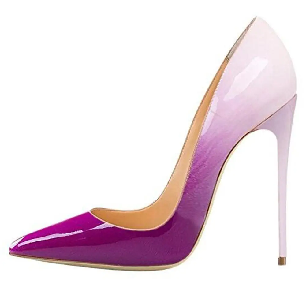 

Lovirs Womens Sexy Pointed Toe High Heel Slip On Stiletto Pumps Wedding Party Basic Gradient Color Shoes Classics Mature Fashion