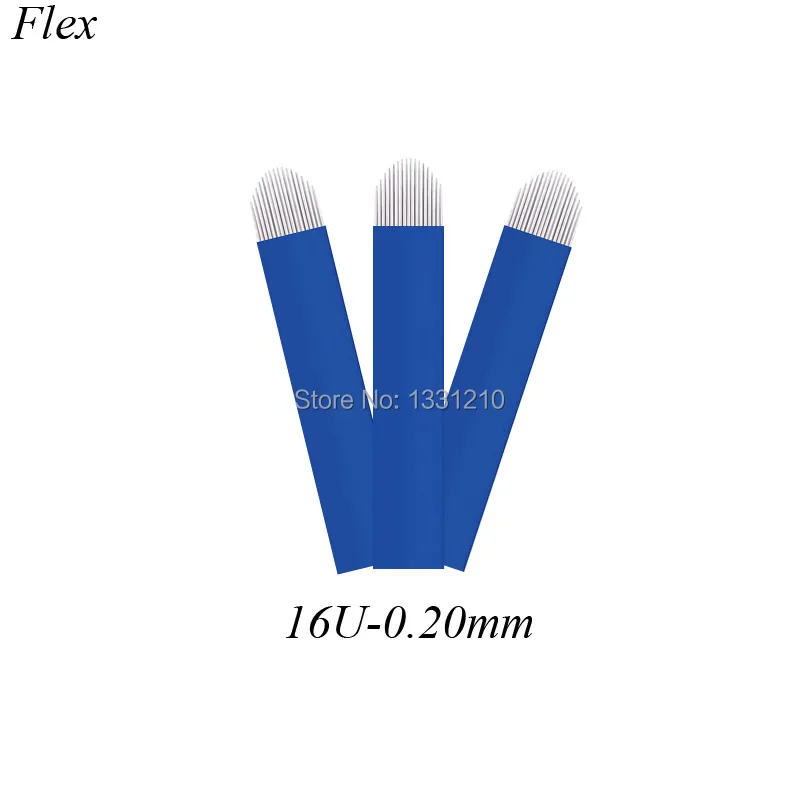 

Kit 50pcs NANO Lвminas Microblading Needles U-shape 16 Pins 0.20mm Microblading Needles Eyebrow Tattoo Needles For Tobori Pen