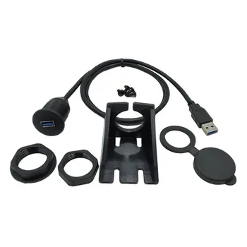 

Waterproof Flush Mount USB Dock Adapter Dashboard Pan USB 3.0 Port Male to Female Extension Cable for Car Motorcycle Hot