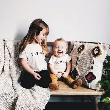 

Summer Short Sleeve Baby Boy Girls Clothes geometric Print Kids T-shirt Toddler White Black Tshirt Casual Cotton Kids Clothes