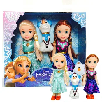 

3pcs Frozen2 Princess Anna Elsa Dolls For Girls Toys Princess Anna Elsa Dolls 8 styles of clothes 16cm Small Plastic Baby Dolls