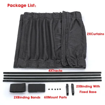 

Polyester Sun Shade Curtains Black 2Pcs Universal 50x47cm Accessory Parts