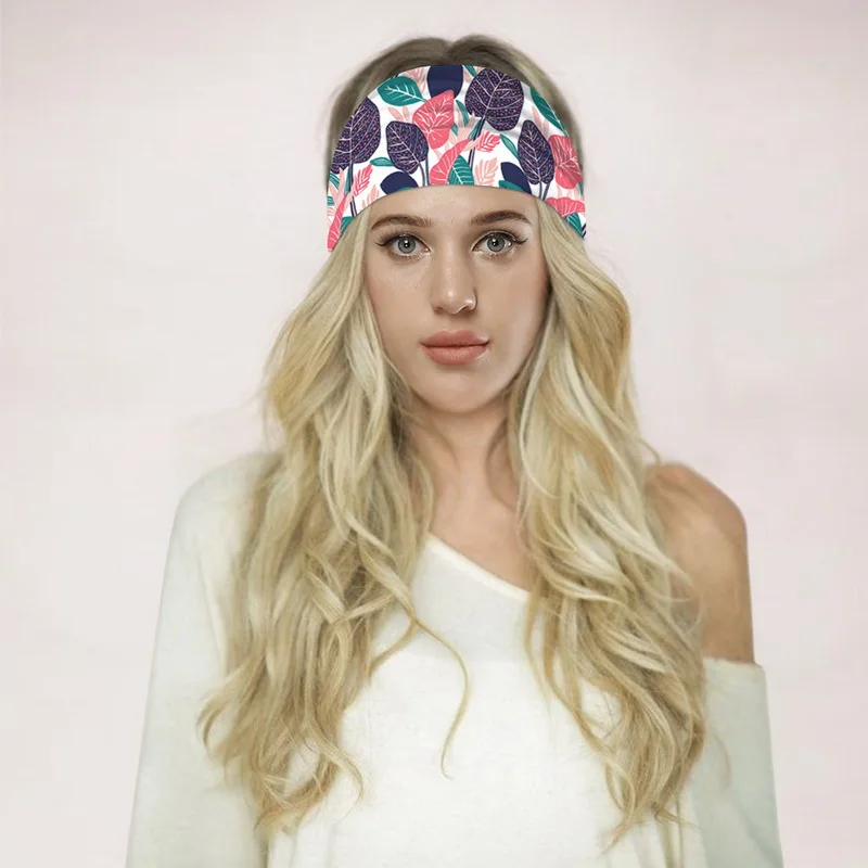 Women Headpiece Stretch 2021 Turban Hair Accessories Headwear Run Bandage Print Bands Gym Headbands Running Wide Headwrap Jogger