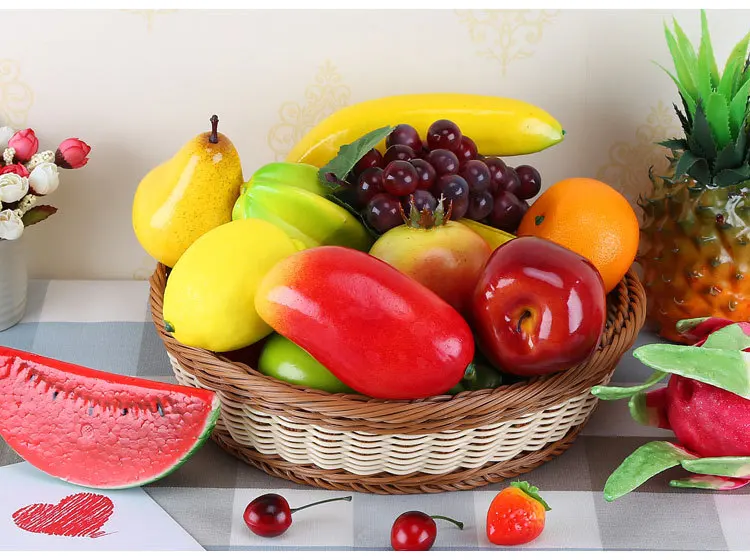20PCS 15x6.8cm Artificial Watermelon Food Crafts Photography Props Christmas Halloween Home Kitchen Window Display Fake Fruits