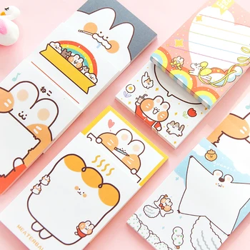 

32 pcs/Lot Cute Cat Adhesive Memo Pad Mini post Notepad Sticky Note Planner Agenda marker it Sticker Office School Notebook F019