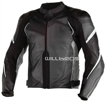 

Dain Motocross Super Speed D3 Leather Jacket ATV Bike Riding Men's Black Jackets With Protector