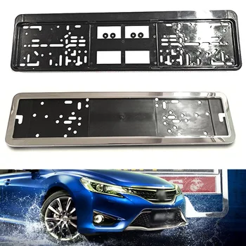 

1 Set Stainless Steel European German Russian 8K Car License Plate Frame Number plate Holder Universial