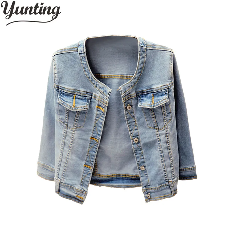 Women Denim Jacket Coat Jean Casual Female Basic Coat Slim Windbreaker Pockets Vintage Autumn Slim Lady Outwear - Цвет: blue