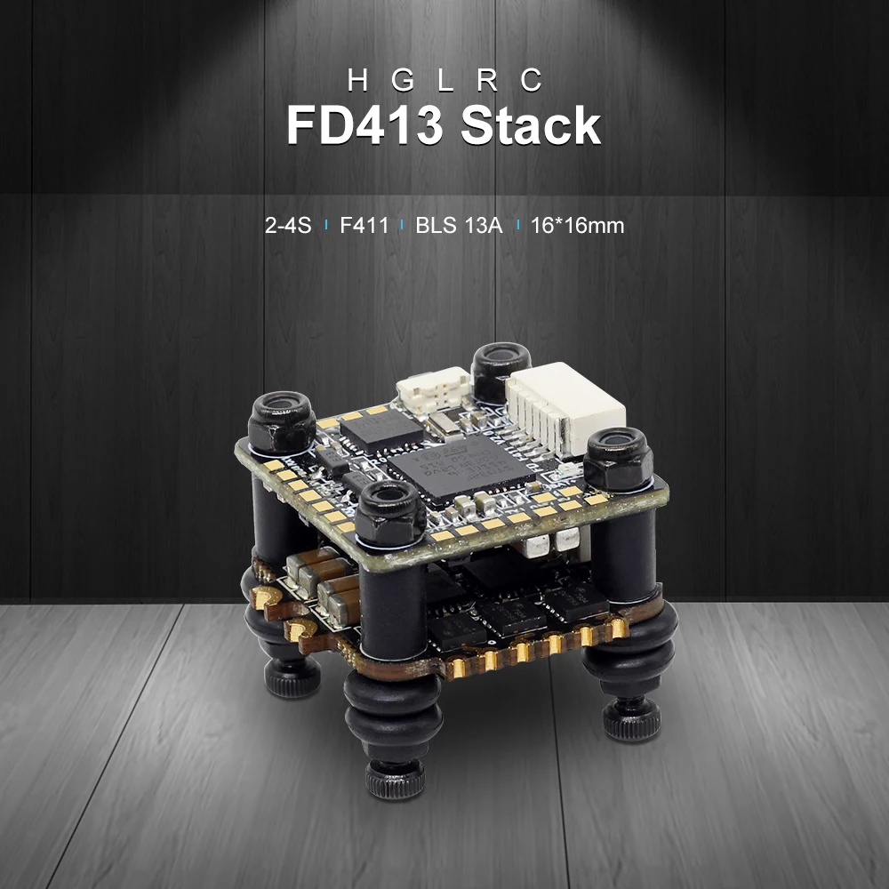 HGLRC FD413 стек в сочетании с контроллером полета 16x16 2-4S F411 и FD13A BLS 4в1 ESC для гоночного дрона FPV
