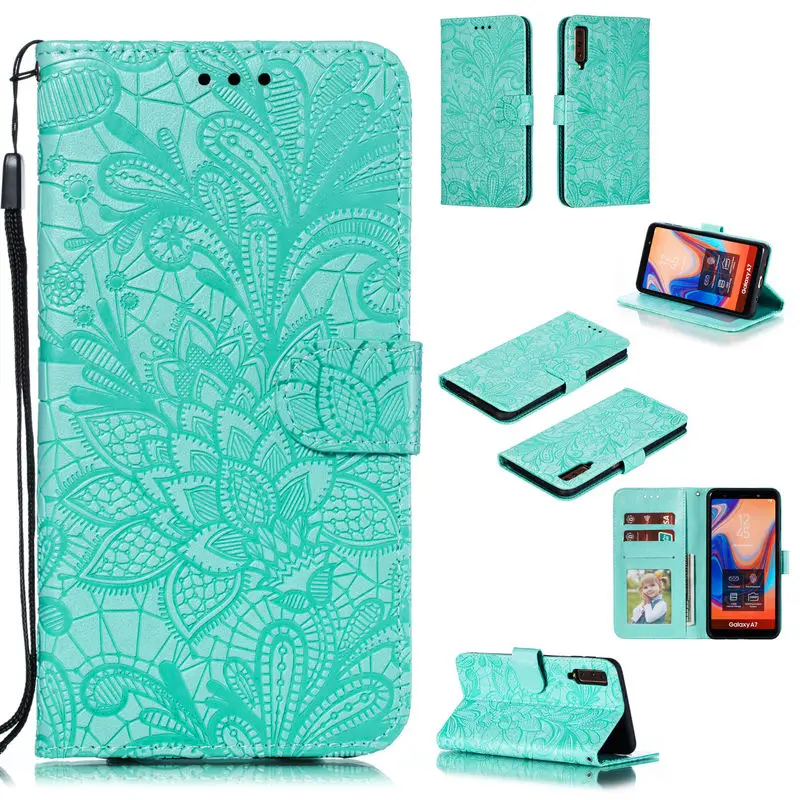

For SamSuang Galaxy A7 2018 Case Flip Leather Wallet Card Slot Stand Back Cover For SamSuang A 7 2018 A750 Anti-fall Case Cover