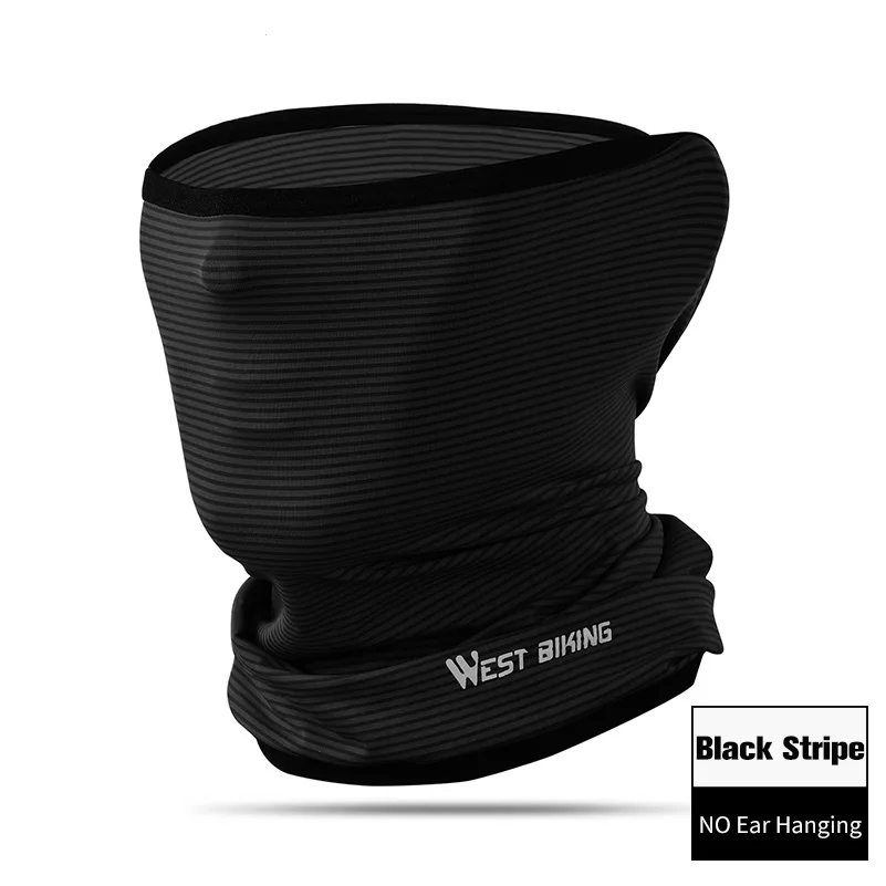 NO Ear-Black Stripe WEST BIKING, летняя велосипедная маска для лица, анти-УФ головной убор, велосипедная Кепка для бега, анти-пот, велосипедная бандана, волшебный спортивный шарф, маска для лица - Цвет: NO Ear-Black Stripe