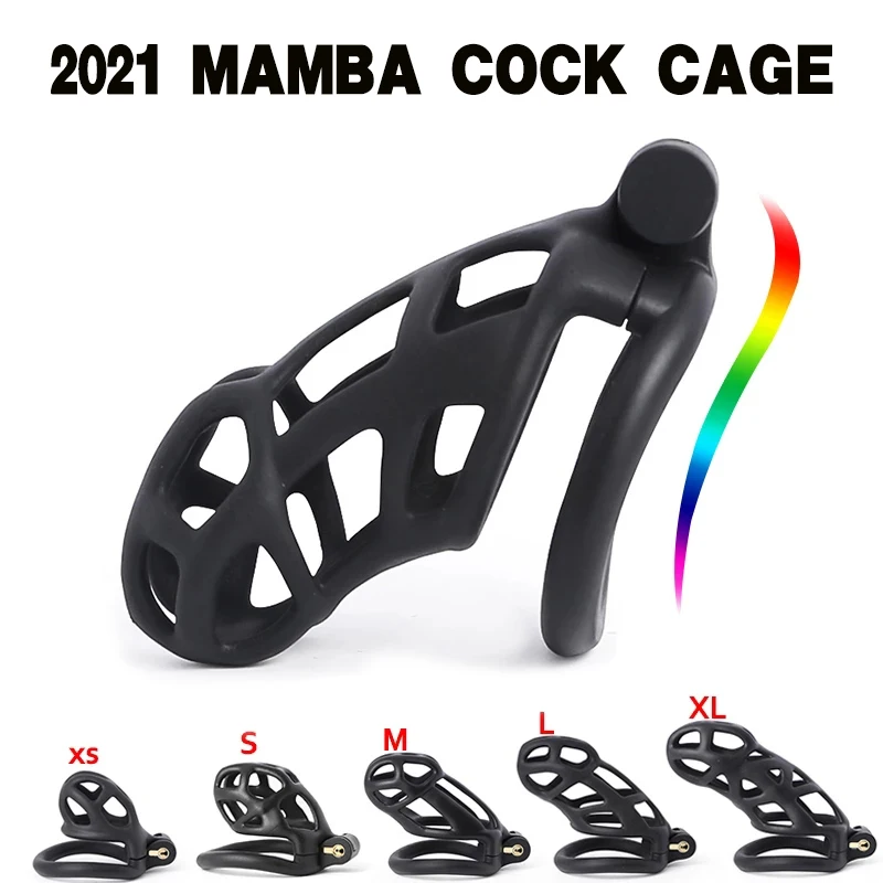 2021 MAMBA Cage Set Lightweight Male Custom Curved Chastity Device Kit Penis Ring Cock Ring Cobra