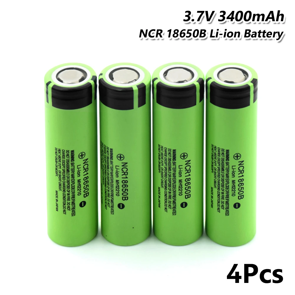 Panasonic NCR 18650 Аккумулятор Перезаряжаемый 3400mah 3,7 v литиевая 3400MAh батарея 18650B cellfor лазерная ручка светодиодный фонарик для ноутбука - Цвет: 4 pcs