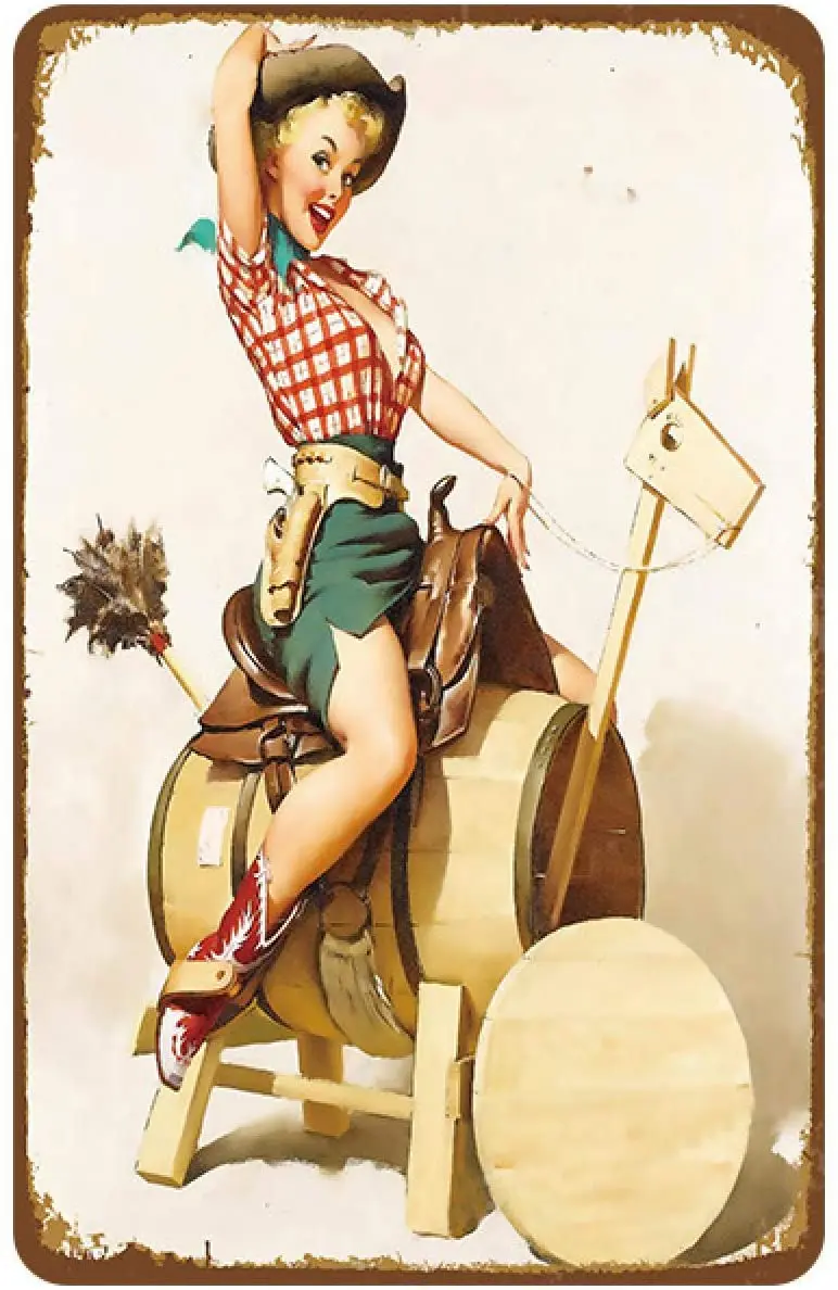 

ZHUOYUETT Sexy Beauty Garage Girl Vintage Metal Sign Bar Kitchen Decoration Wall Sticker Tin Sign Home Decoration Tin Painting