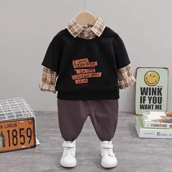 

Kids Clothes Baby Cotton Full Sleeve patchwork goodies Pants 2pcs/set Toddler Tracksuit Autumn Children Boy Girl Clothing Sets