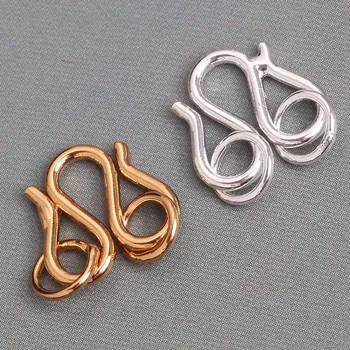 

10Pcs 11.6*12.14mm Copper Metal " M " Shaped Buckles With Rings Plating For Necklace Bracelet DIY Jewelry Making Findings 27201