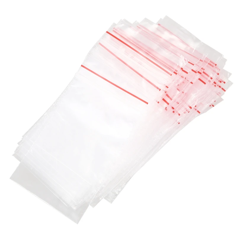 

Clear Grip Self Press Seal Resealable Polythene Zip Lock Plastic Jewelry 100Pcs 4X6cm